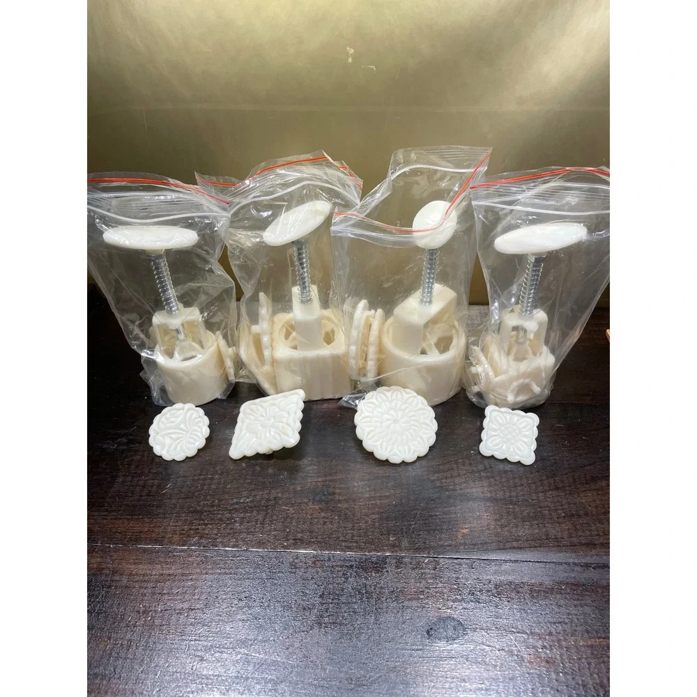 Moon Cake Mold Press Set Cookie Stamp Food‎ Shaping Tool Baking Molds Clay